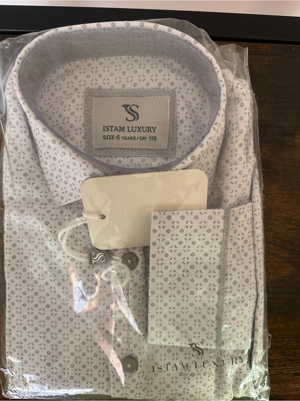 Men's White Microprint Dress Shirt